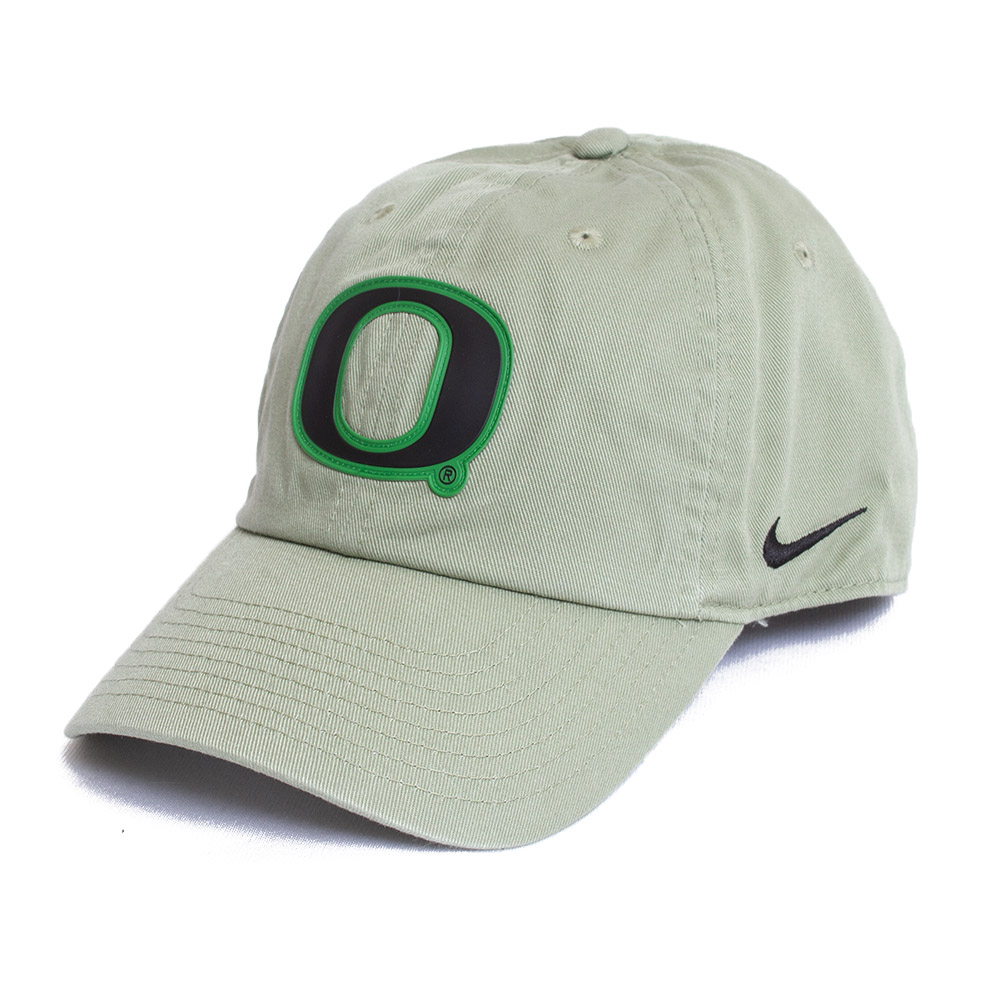 Classic Oregon O, Nike, Green, Curved Bill, Accessories, Unisex, Football, Structured, Sideline, Adjustable, Hat, Club, 799125